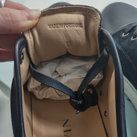 Lanvin Mens Sneakers DBB1 Navy Suede & Leather Cap Toe Low Top - Size 12 - Picture 10 of 14